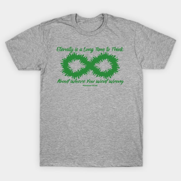 Eternity is a Long Time to Think About Where You Went Wrong. Matthew 25:46. T-Shirt by KSMusselman